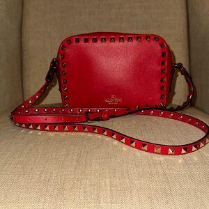 Valentino Red Rockstud Camera Bag.
